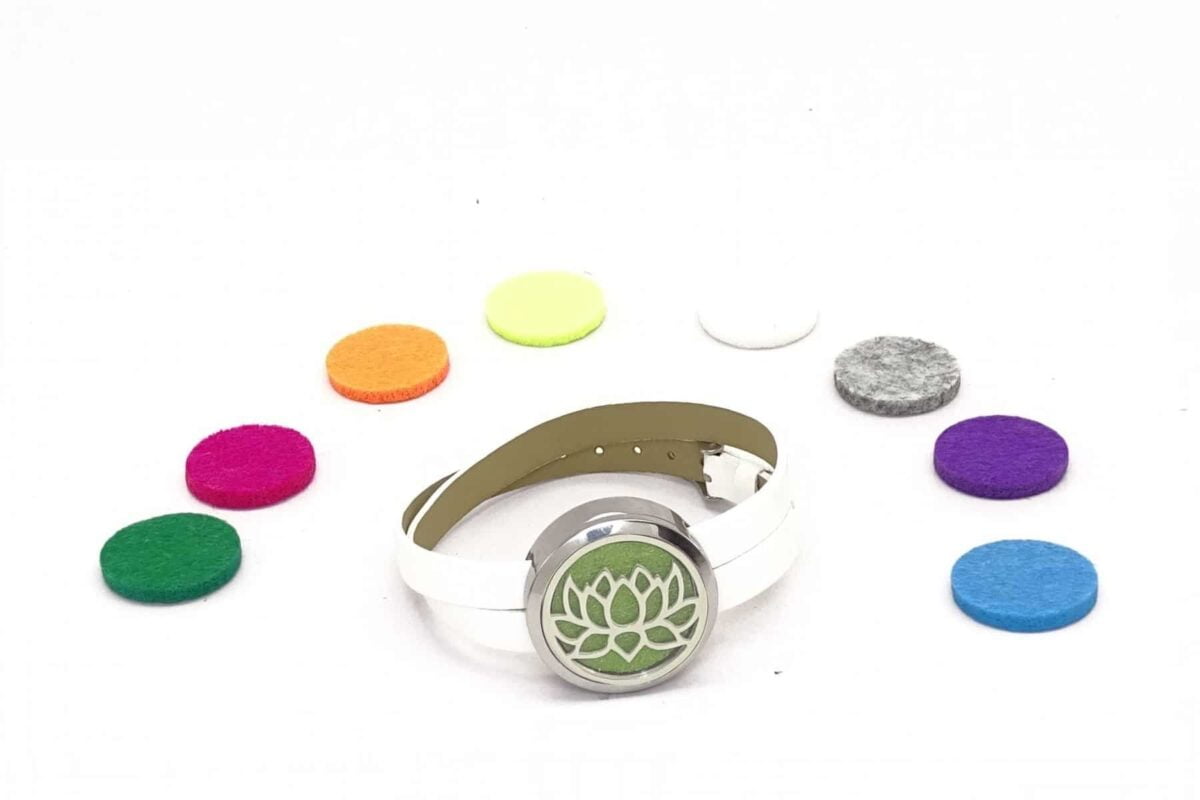 bratara inox lotus alb